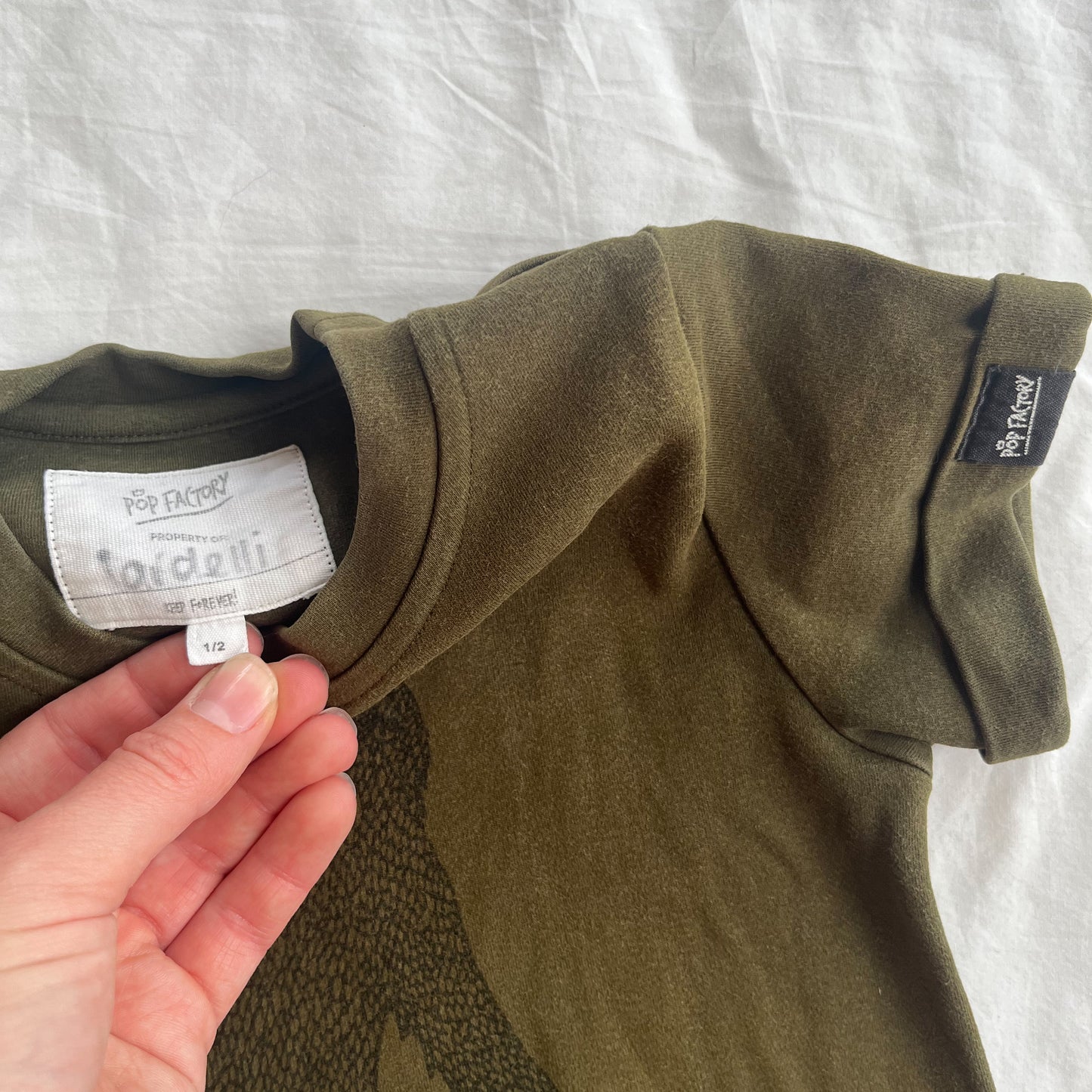 Pop factory tee, size 1-2