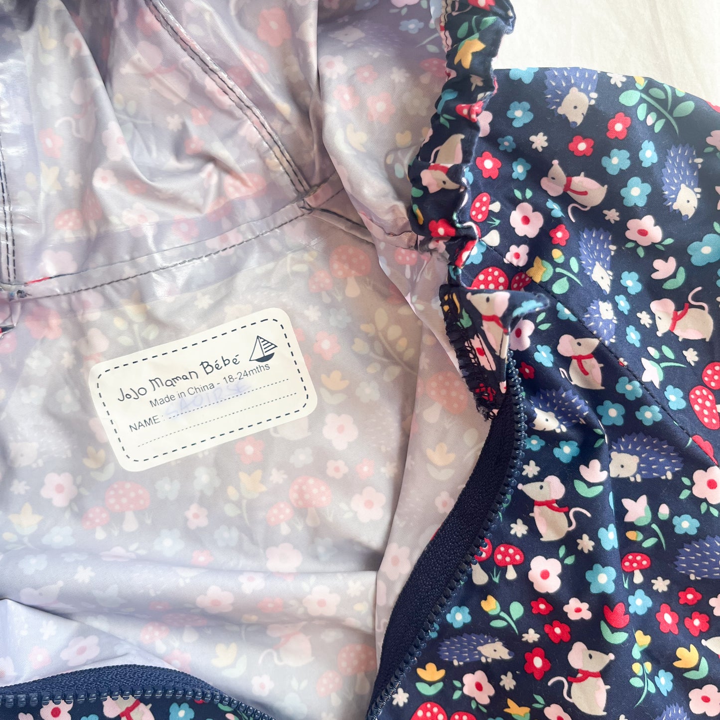 JoJo maman Bebe rain jacket, size 2