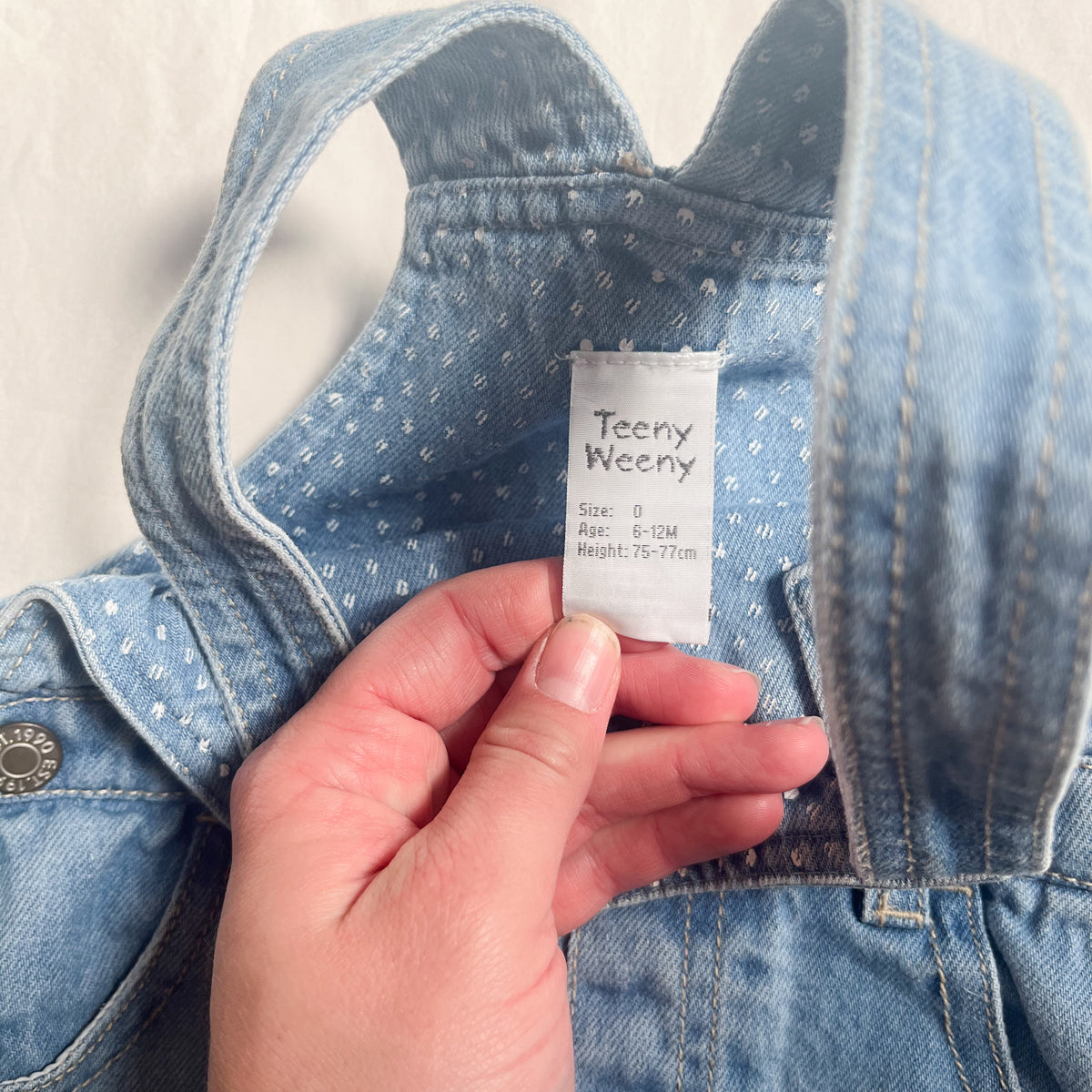 Teeny weeny overalls, 6-12m