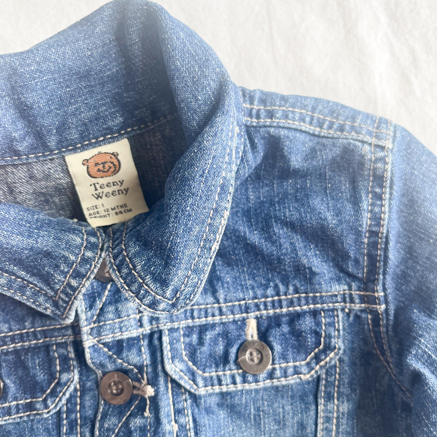 Teeny weeny denim jacket, size 1