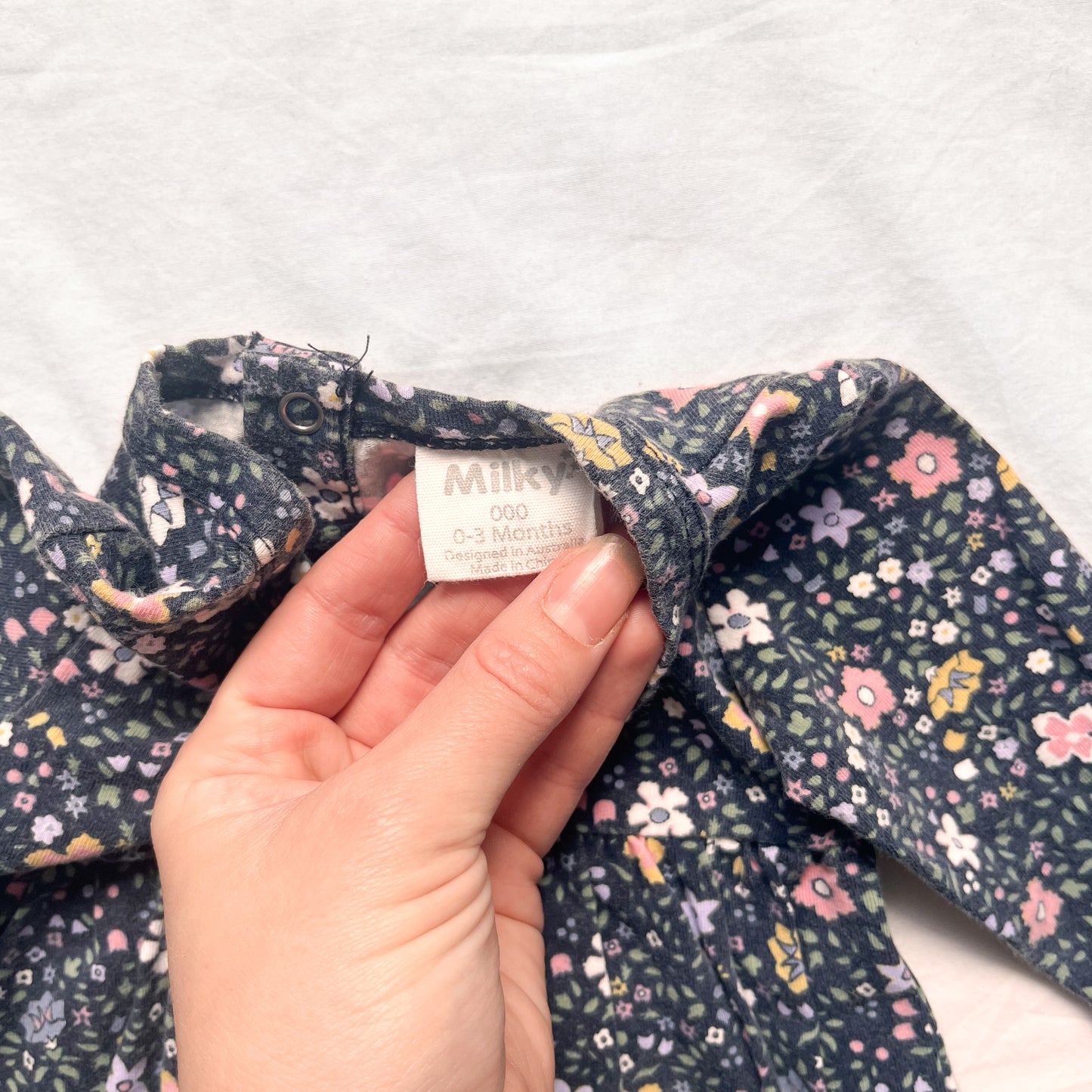 Milky bodysuit/dress, 0-3m