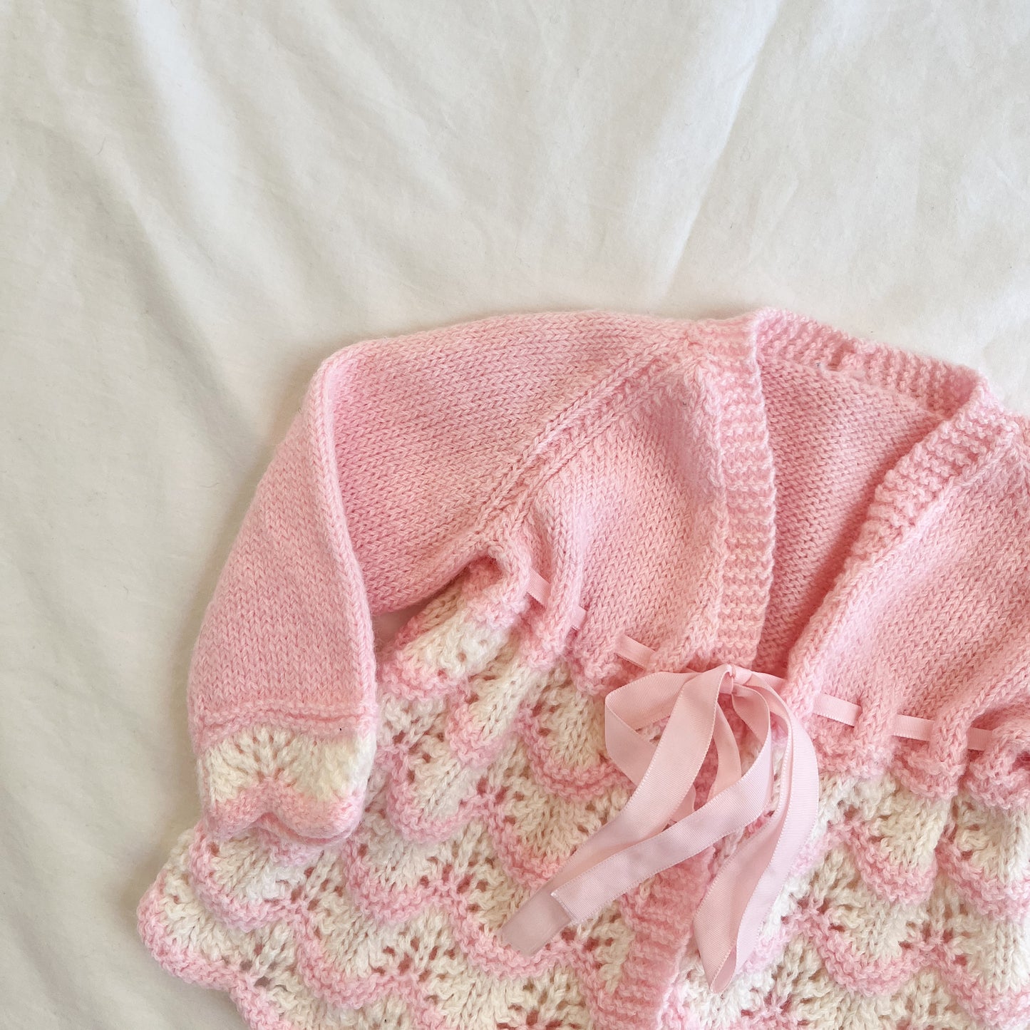 Hand knit jacket, aprox 3-6m