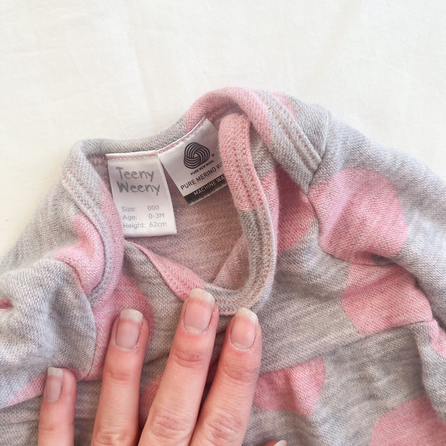 Teeny weeny merino dress, 0-3m