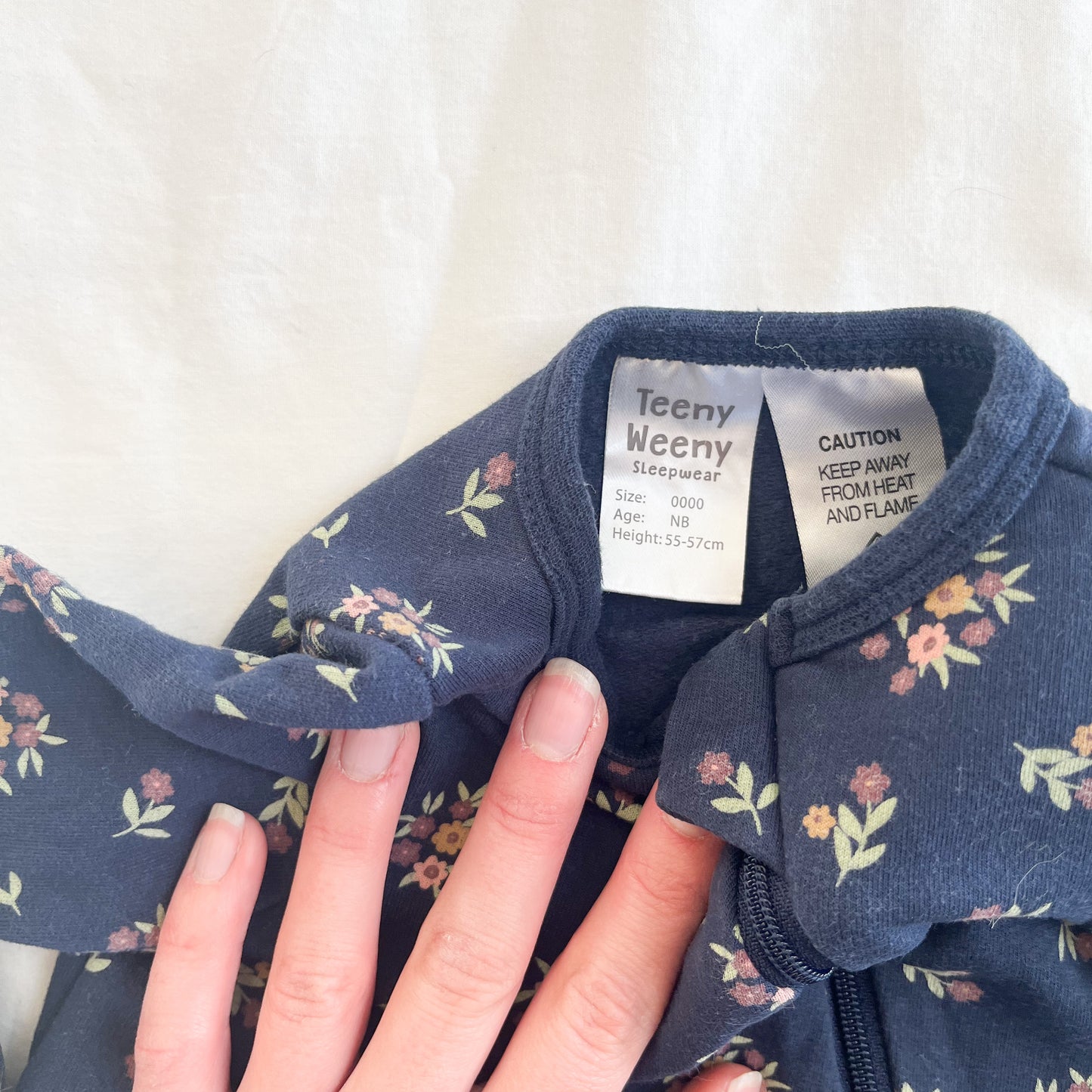 Teeny weeny fleece sleepsuit, NB
