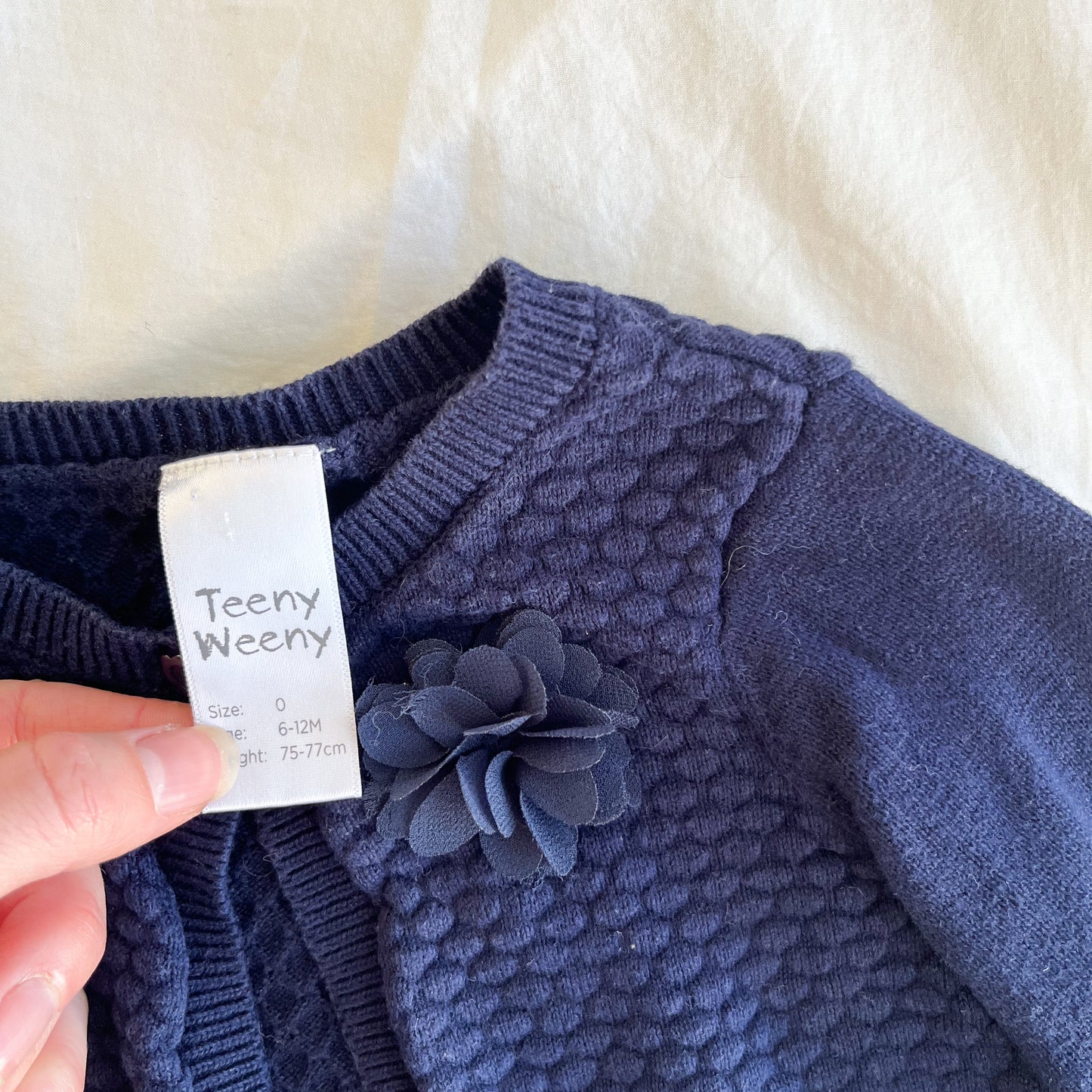 Teeny weeny crop cardi, 6-12m