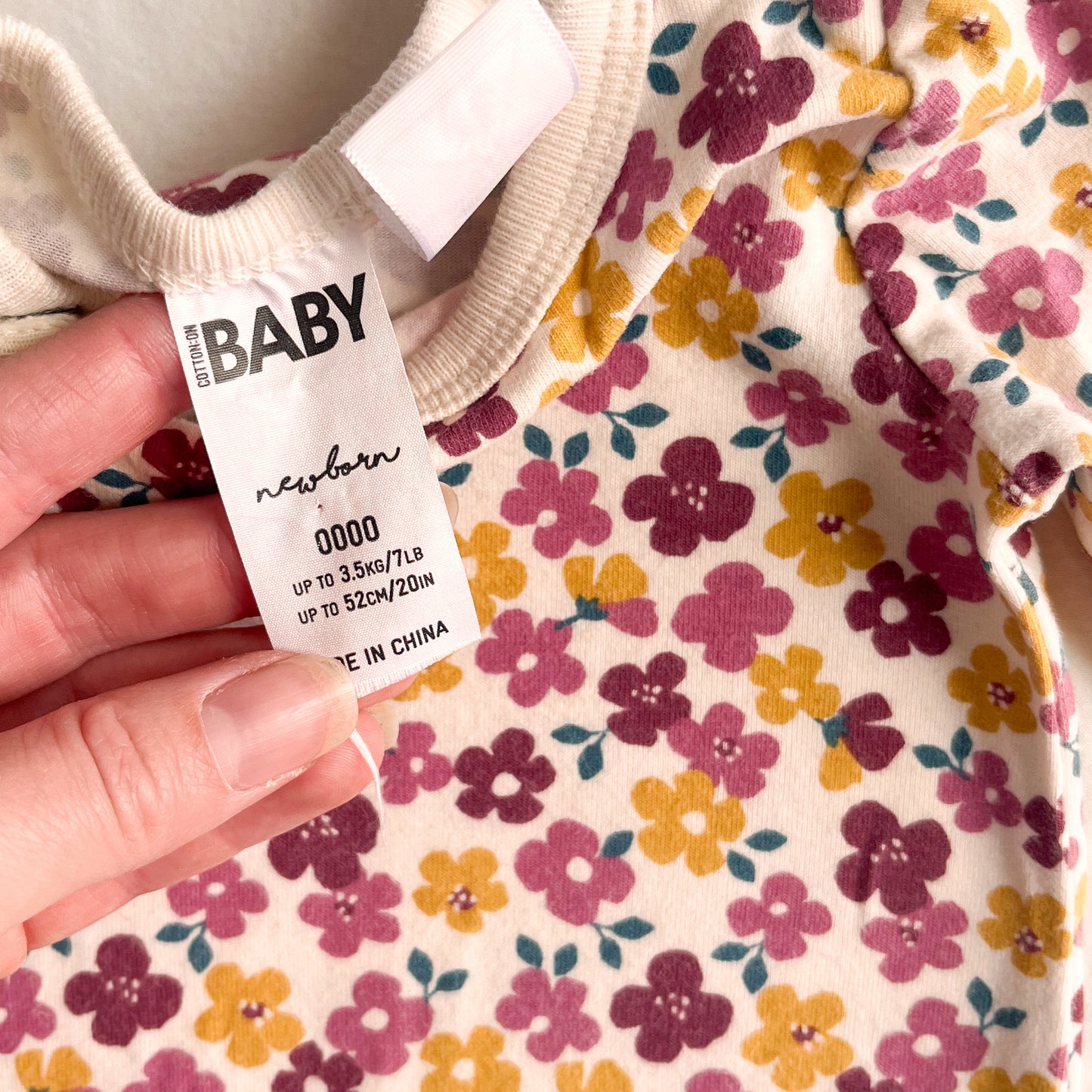 Cotton on growsuit, NB