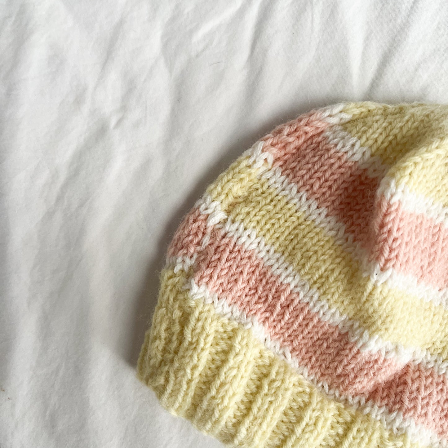Handknit beanie, aprox size 1-2