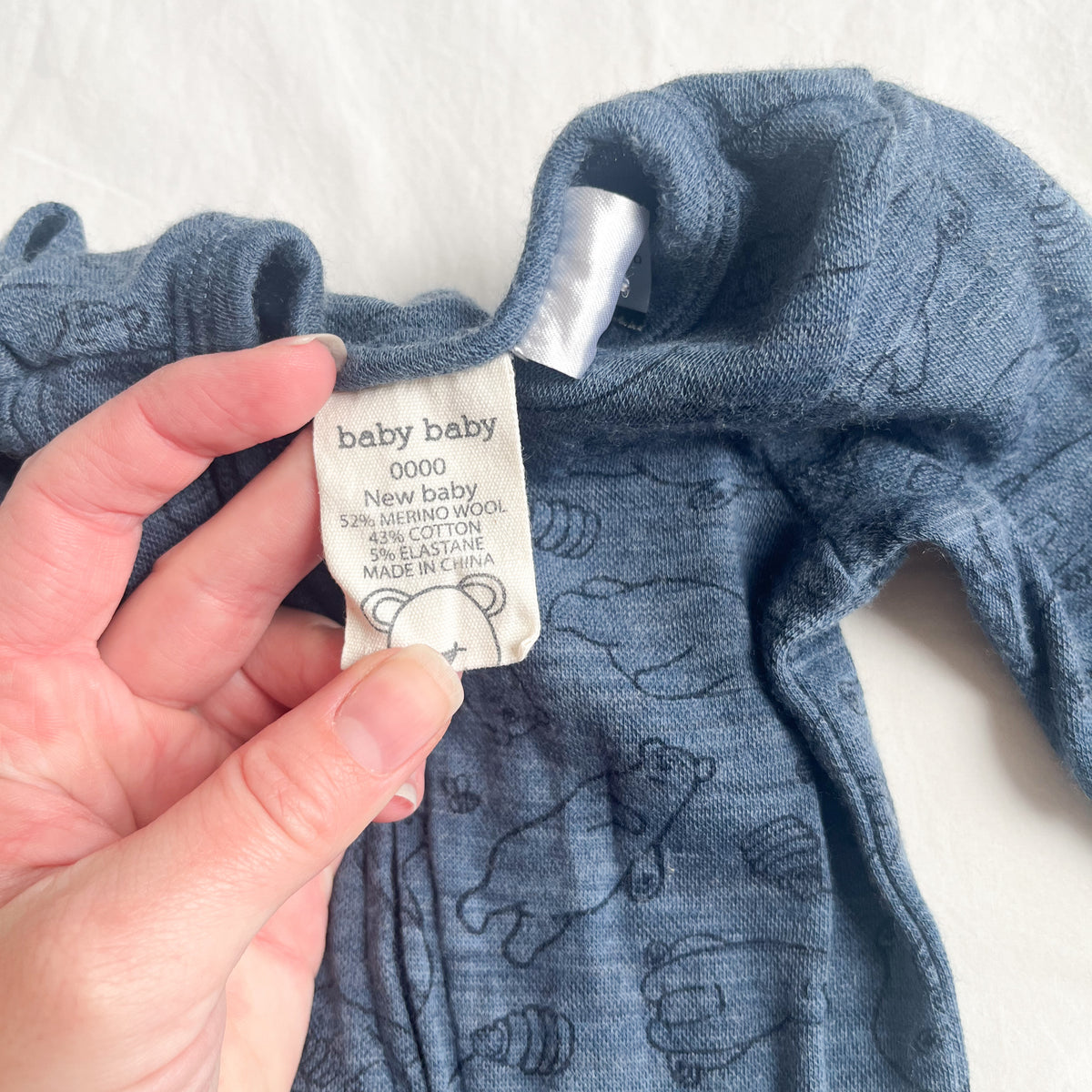 Baby baby merino sleepsuit, NB