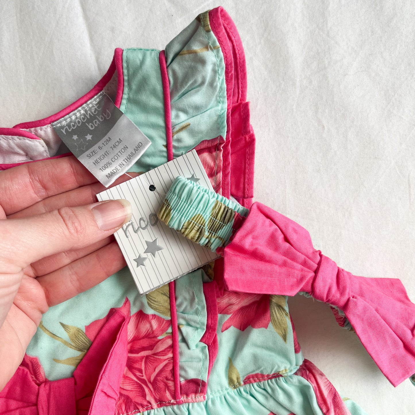 Ricochet dress + headband, 6-12m