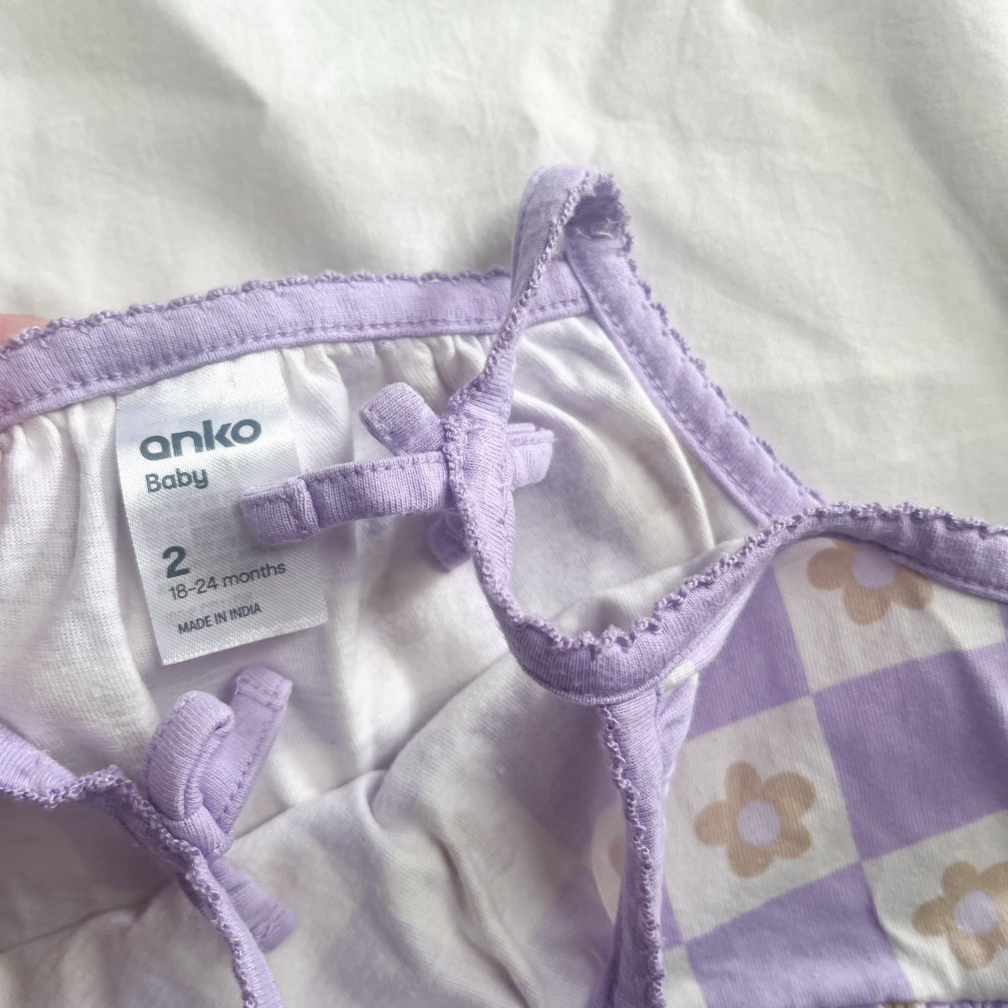 Purple check dress/bodysuit, size 2