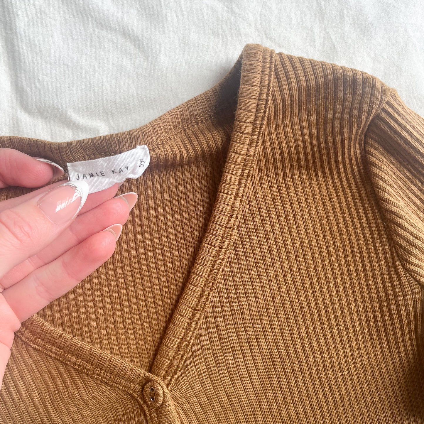 Jaime Kay light cardi, size 5