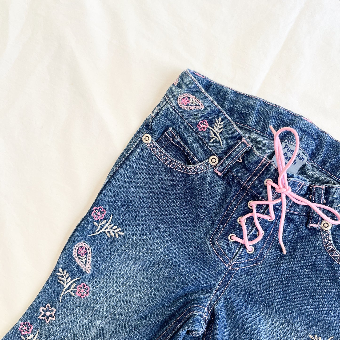 Vintage pumpkin patch jeans, 6-12m