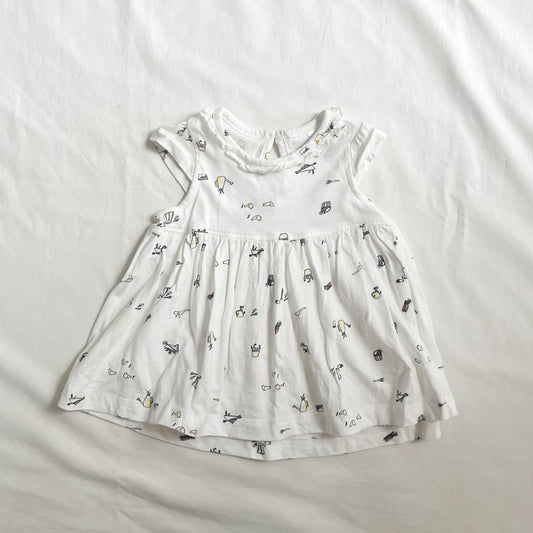 Garden print dress, 0-3m