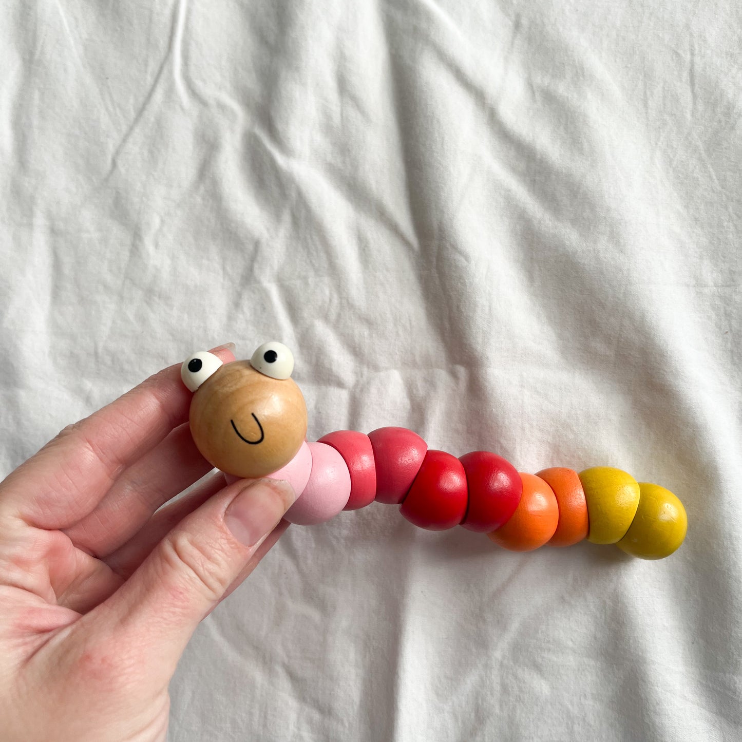 Wooden caterpillar toy