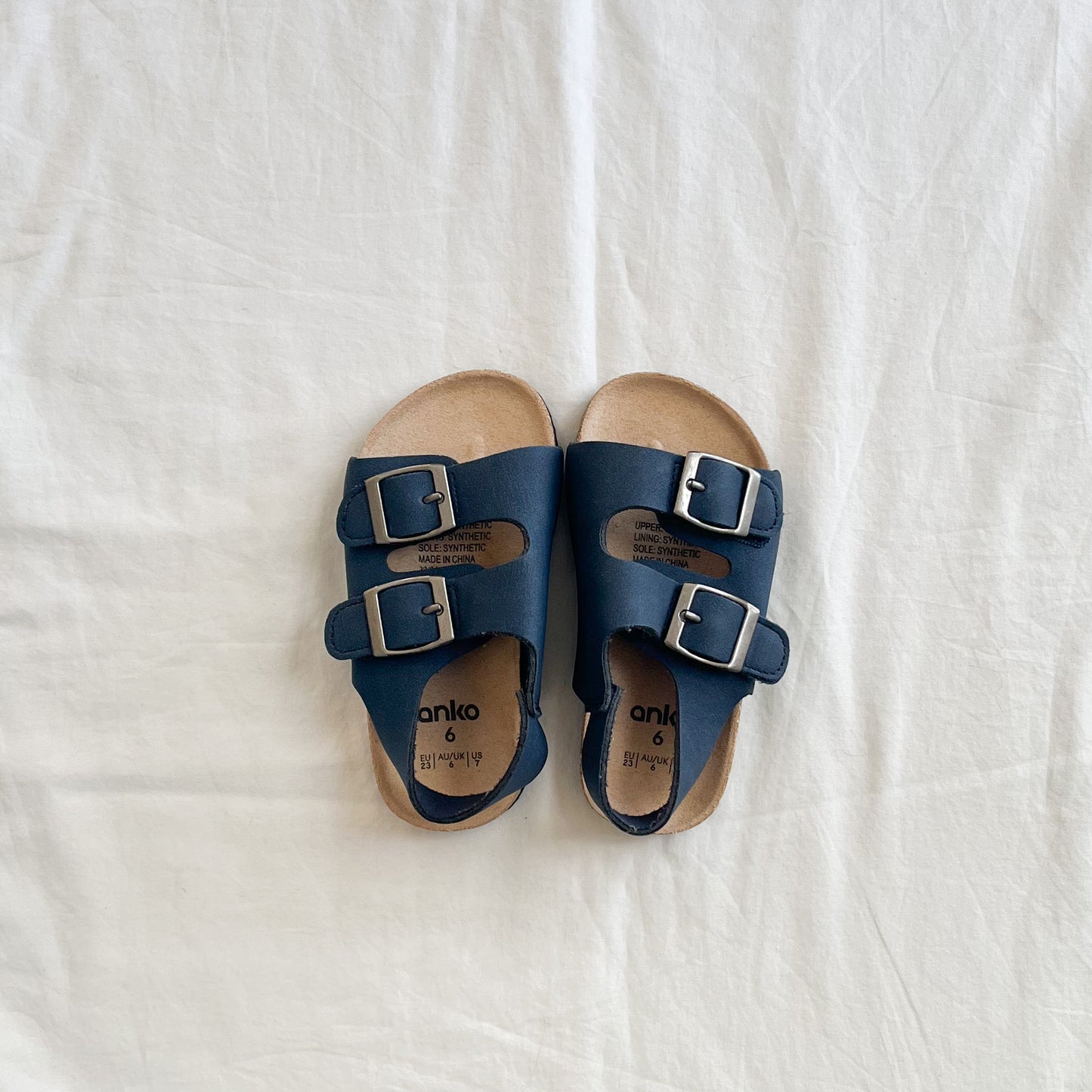 Navy sandals, US 6