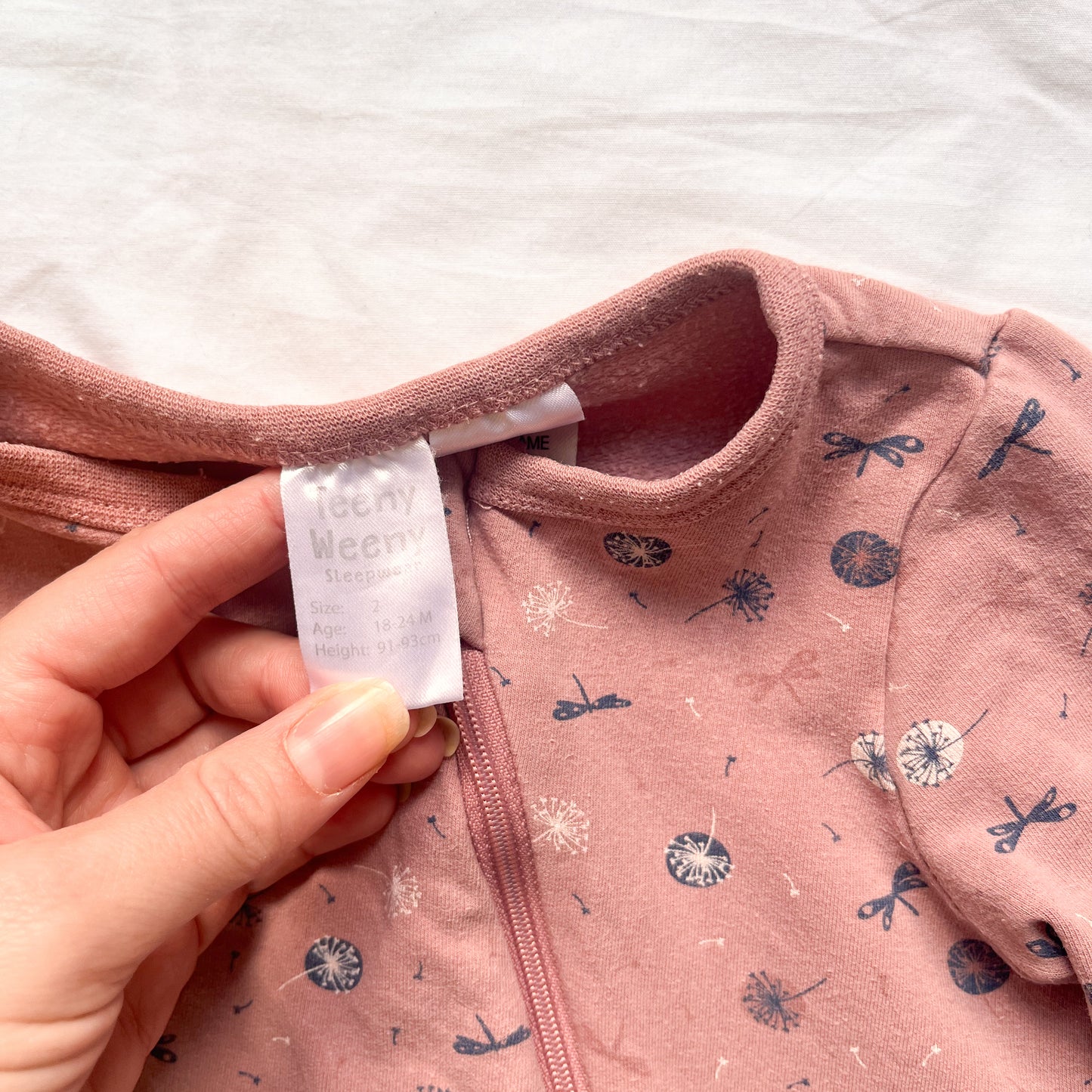Teeny weeny fleece sleepsuit, size 2