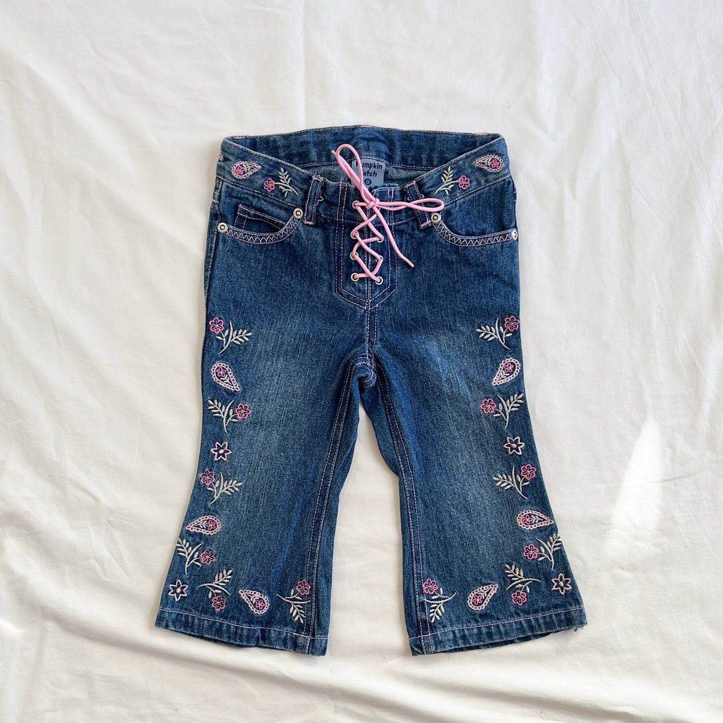 Vintage pumpkin patch jeans, 6-12m