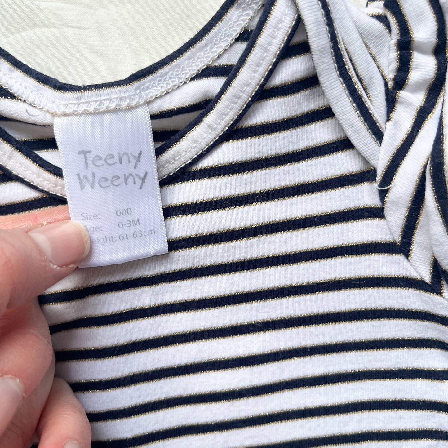 Teeny weeny glitter bodysuit, 0-3m