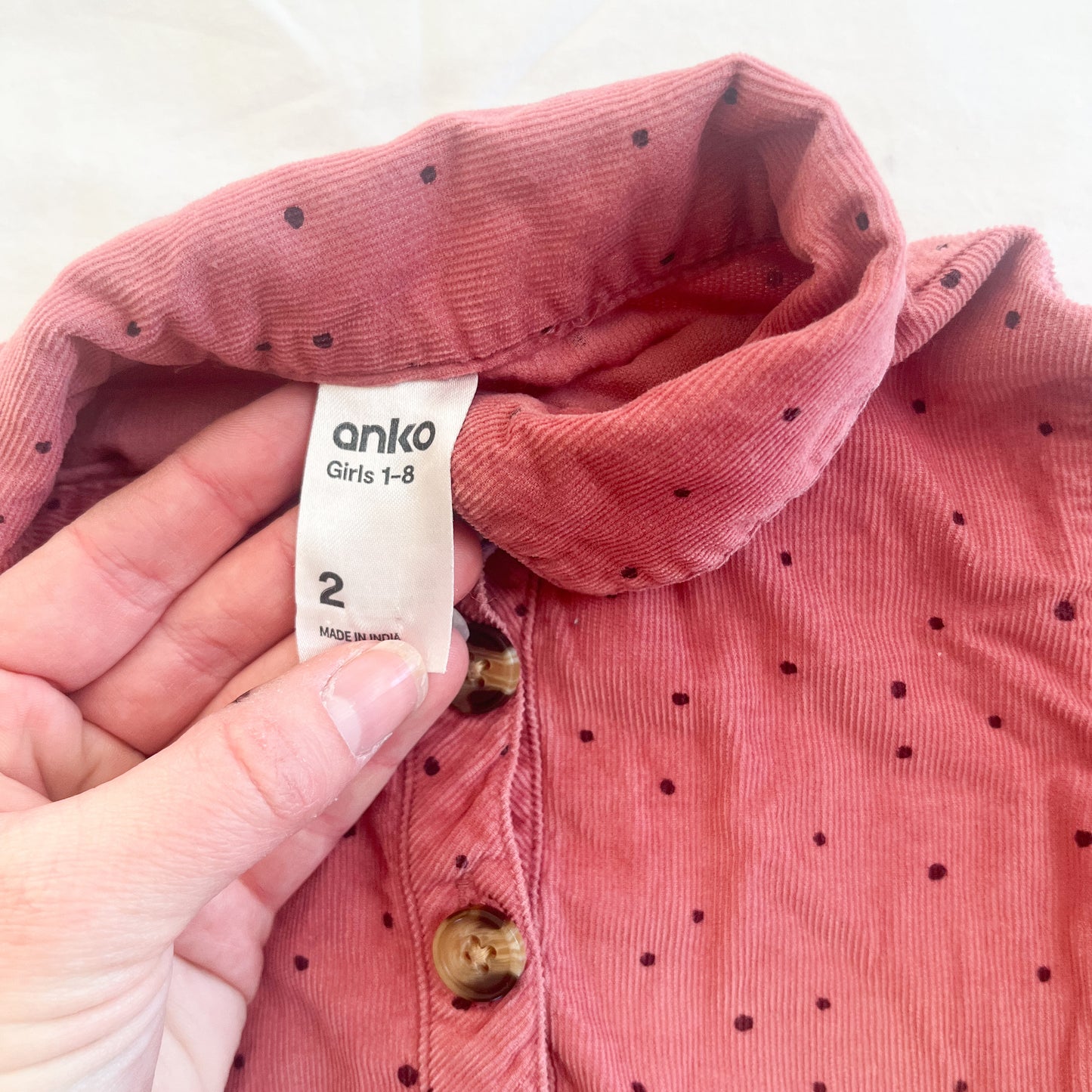 Spotty pink dress, size 2