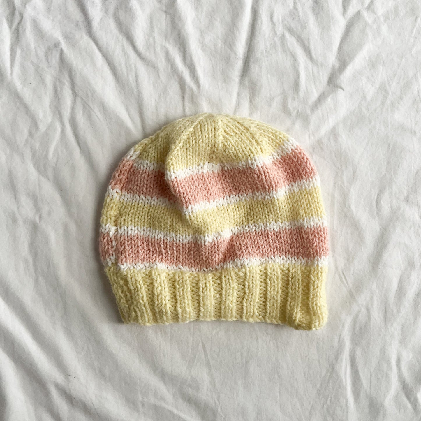Handknit beanie, aprox size 1-2