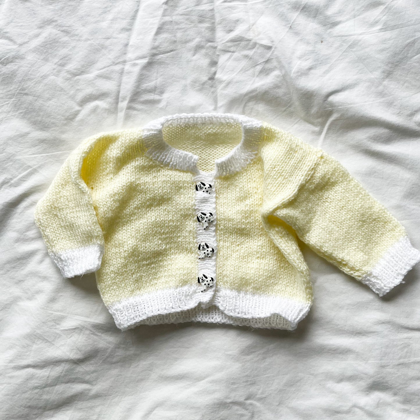 Hand knit cardi, approx size 0-3m