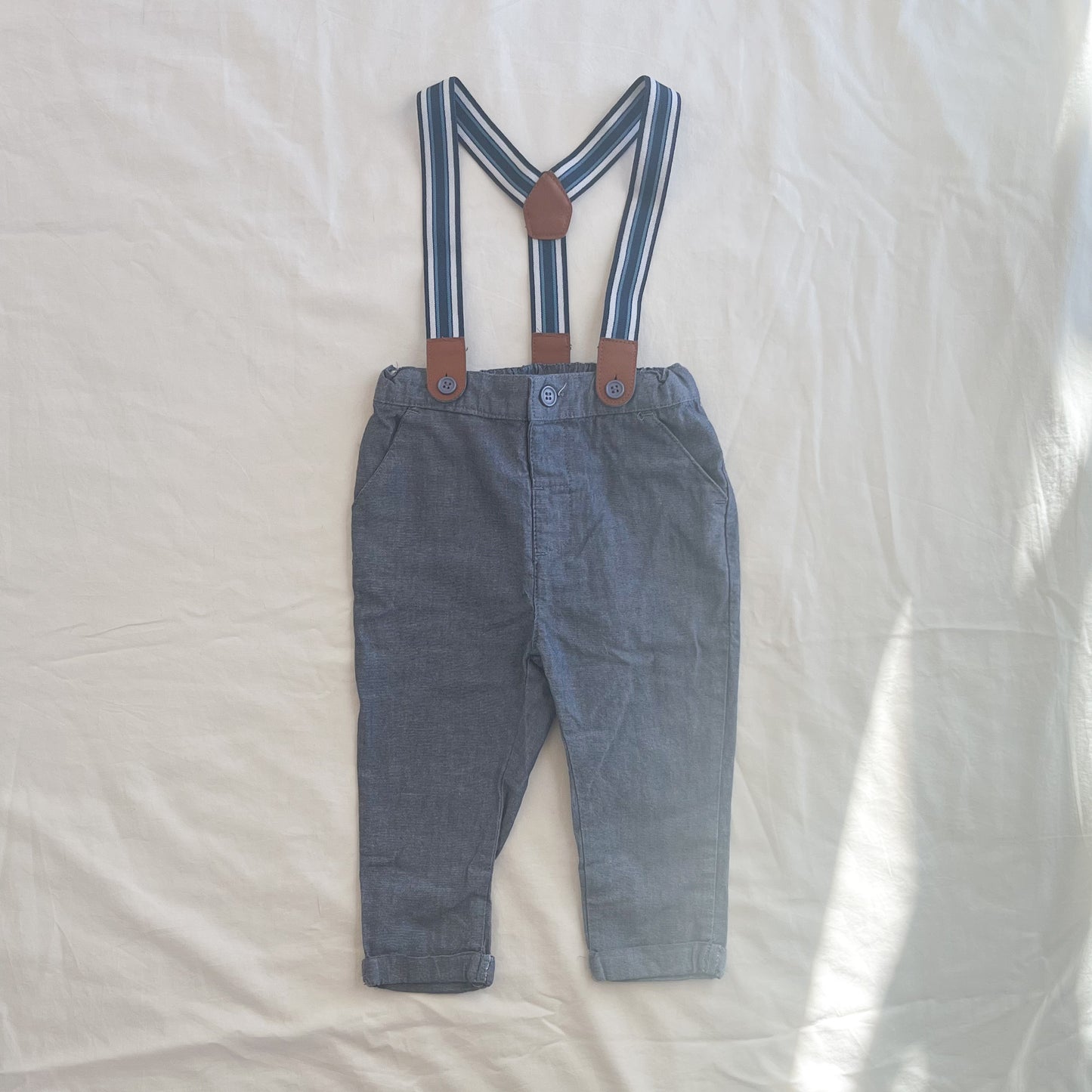 Teeny weeny suspender pants, size 1