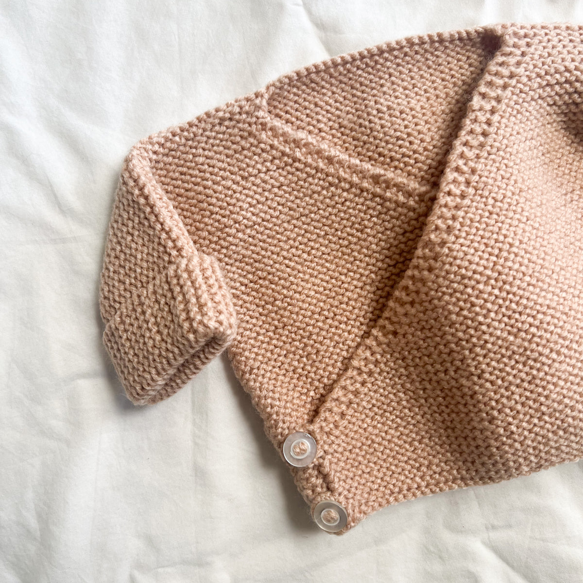 Hand knit wrap cardi, NB-3m