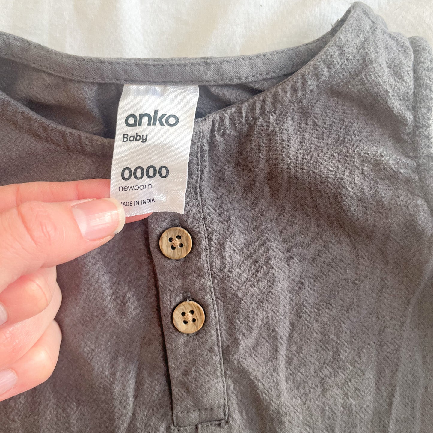 Grey romper, NB