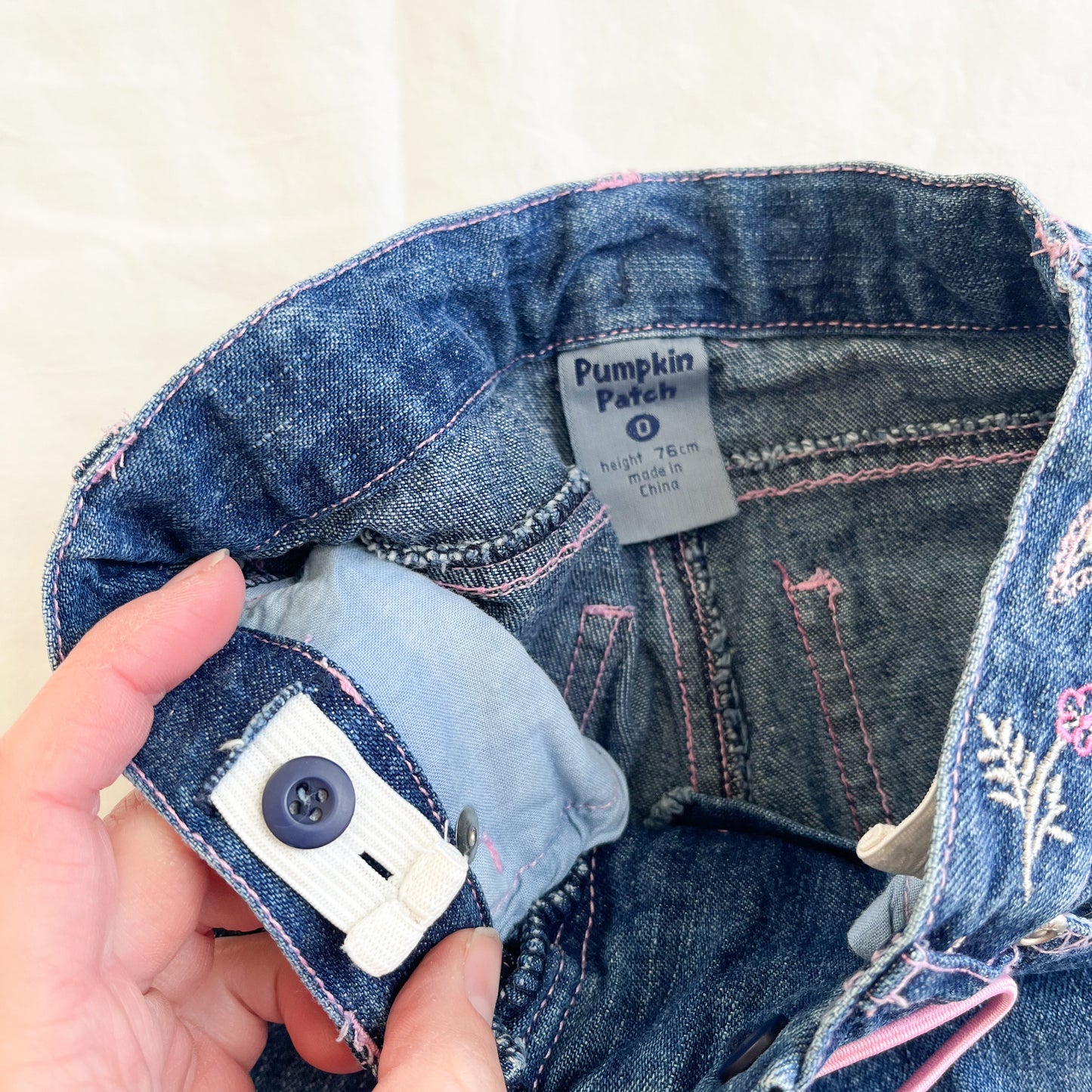 Vintage pumpkin patch jeans, 6-12m