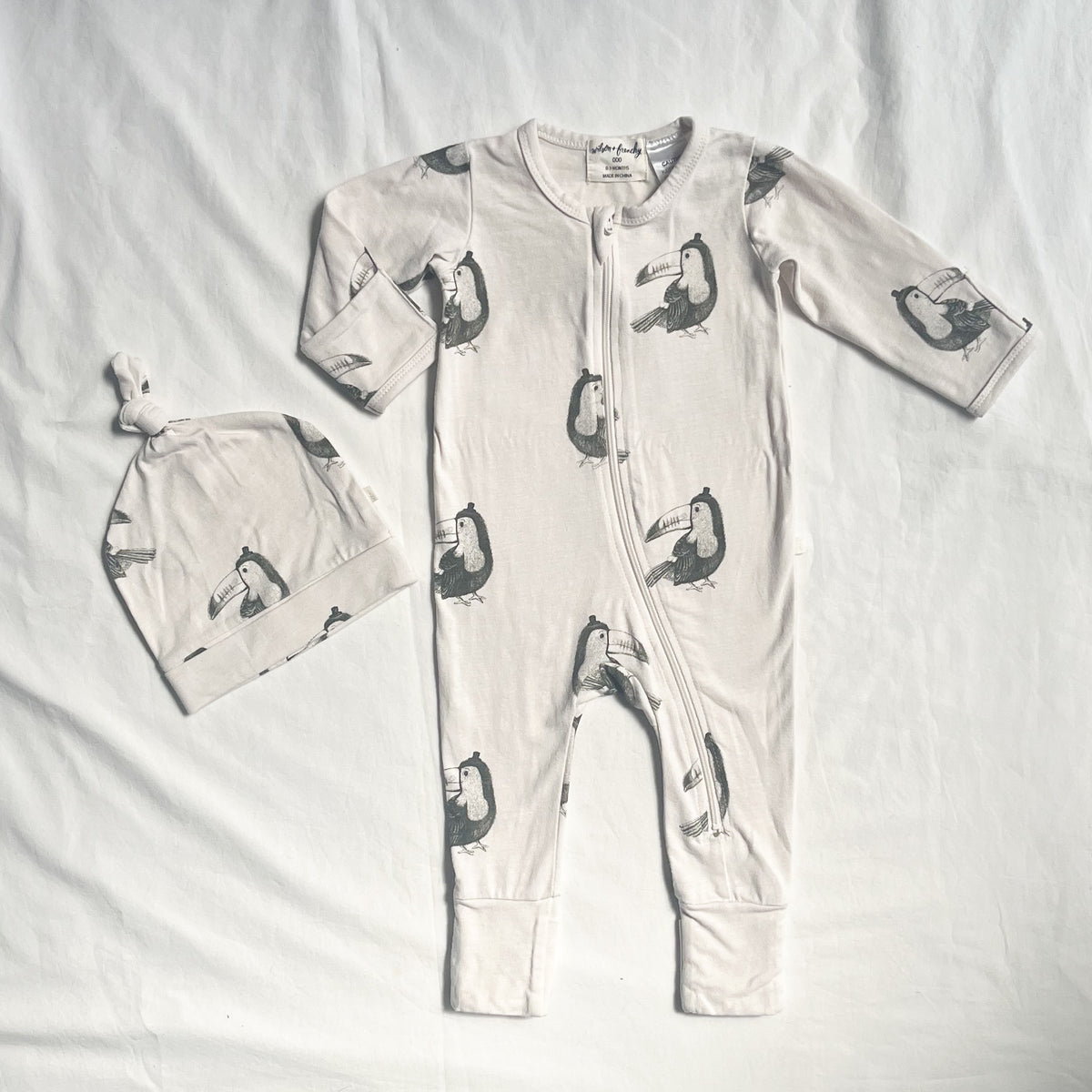 Wilson & frenchy growsuit & hat, 0-3m