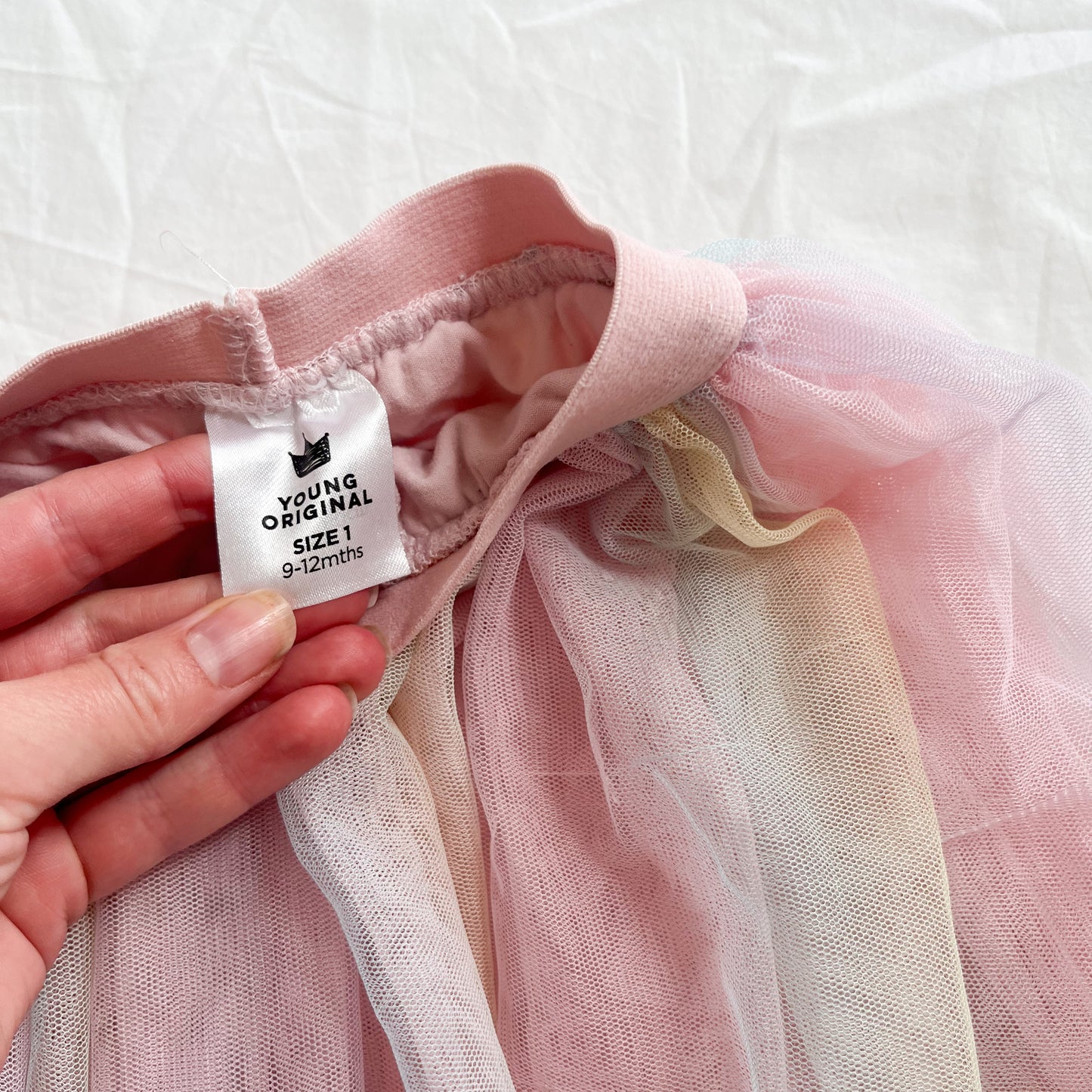 Rainbow tutu with shorts, size 1