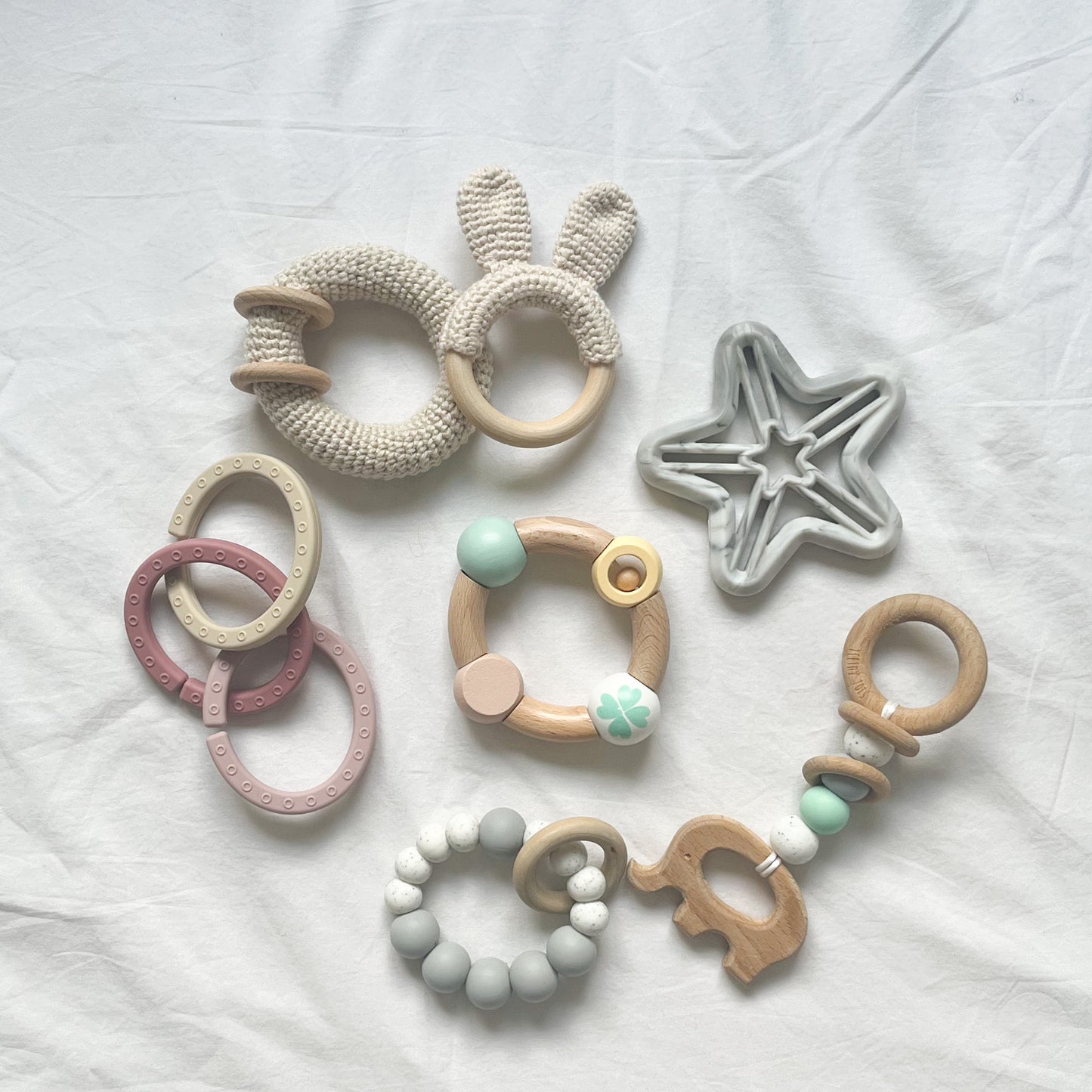 Baby toys, wooden, crochet & silicone