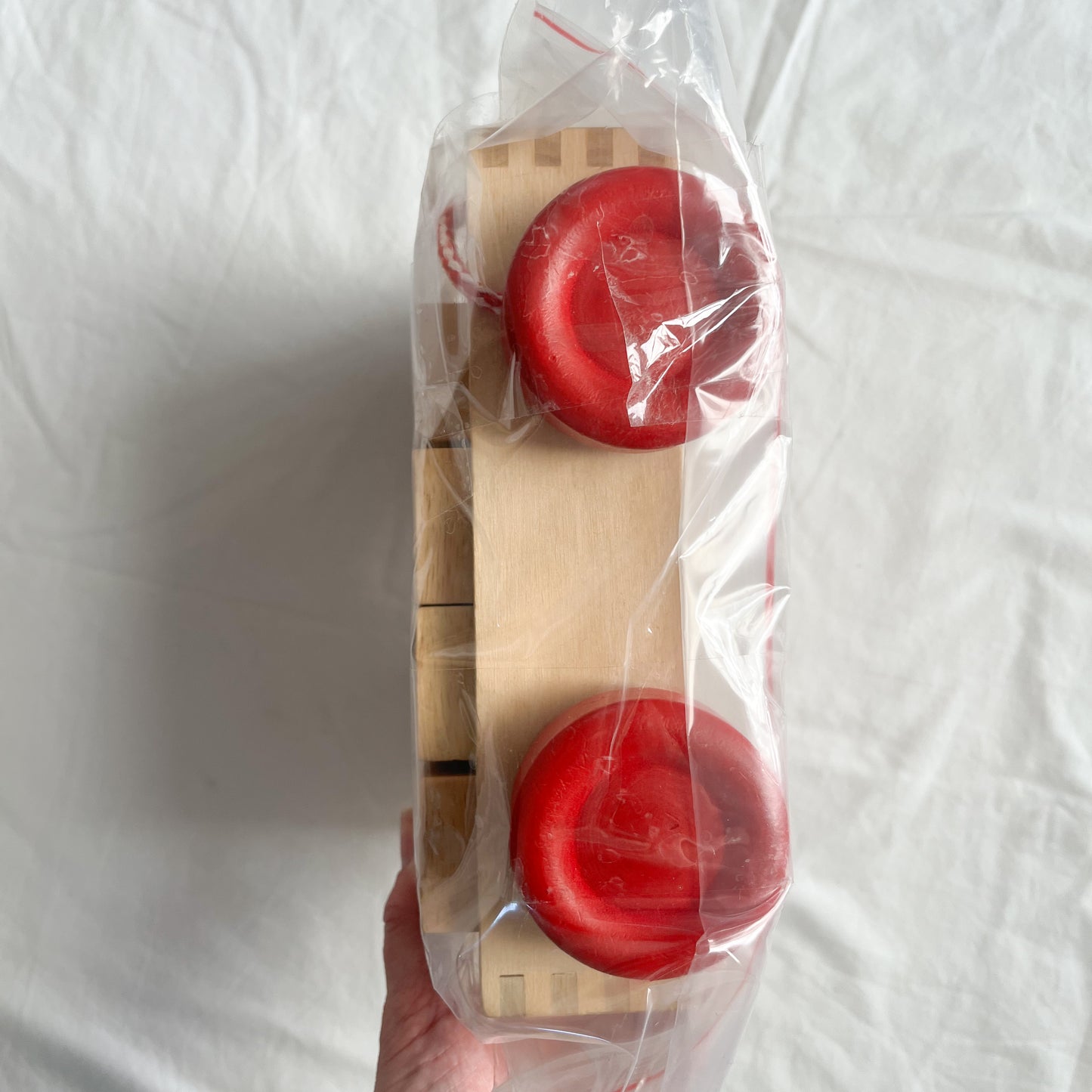 Melissa & Doug wooden blocks and cart