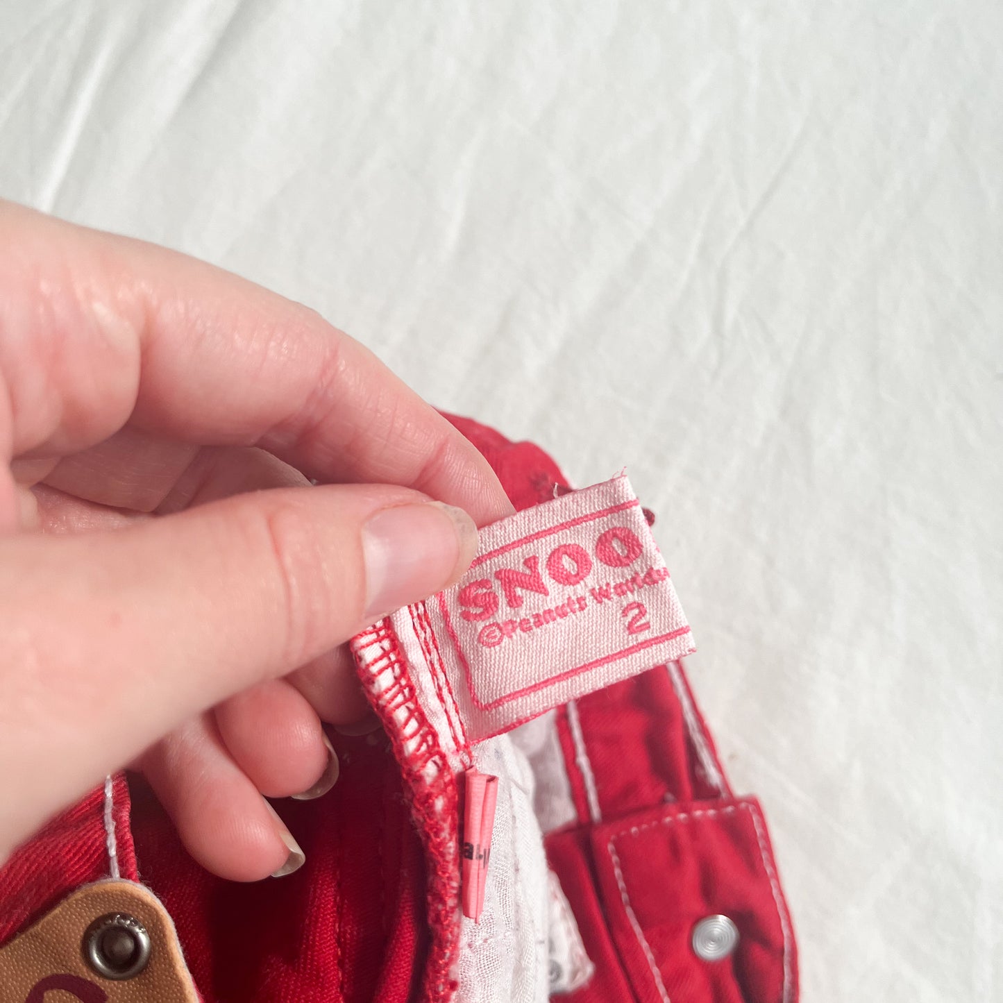 Snoopy denim shorts, size 2