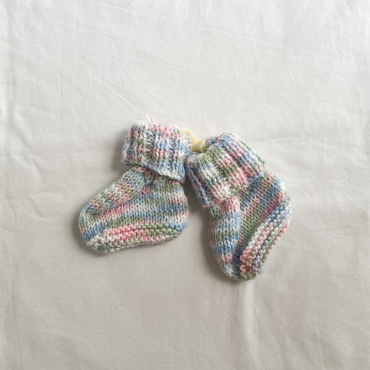 Hand knit booties, 0-6m
