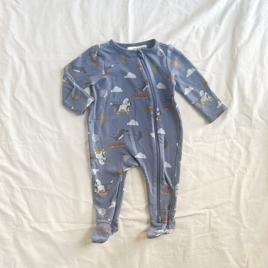 Teeny weeny fleece sleepsuit, 0-3m