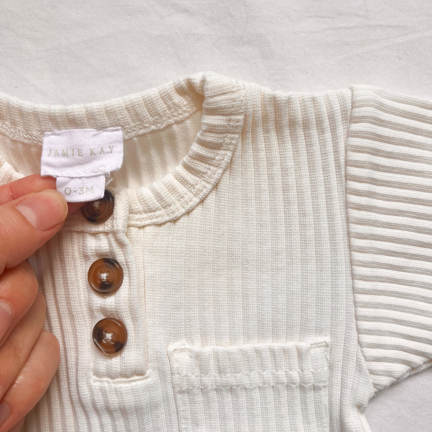 Jaime Kay ribbed tee, 0-3m