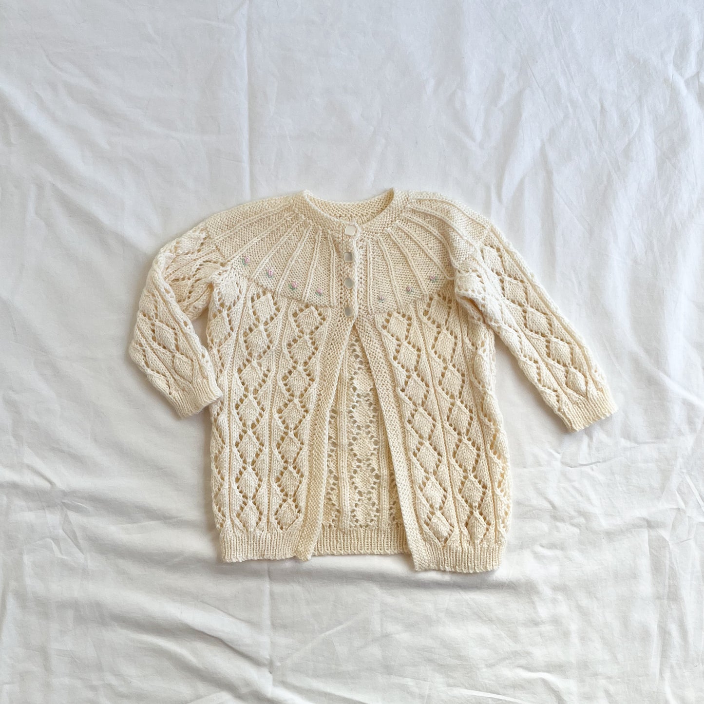 Hand knit cardi, aprox 6m