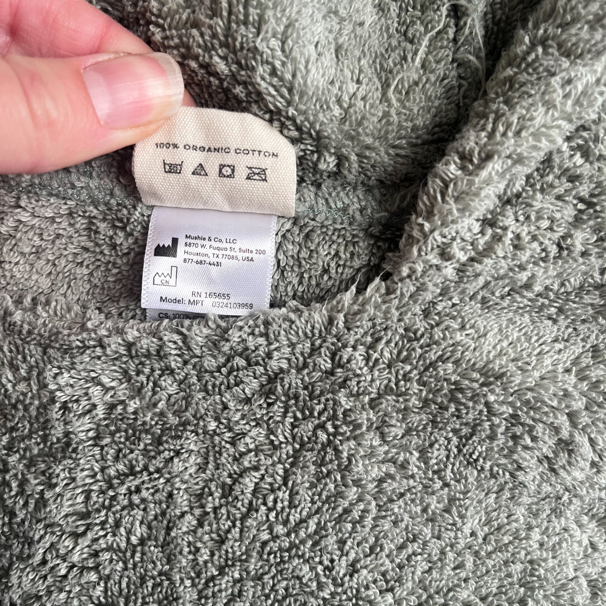 Mushie towel, small toddler size