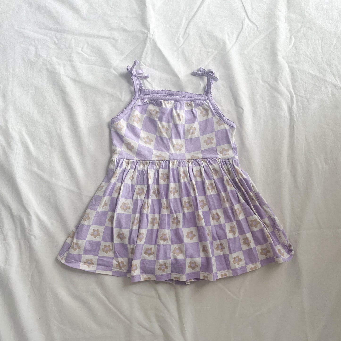 Purple check dress/bodysuit, size 2