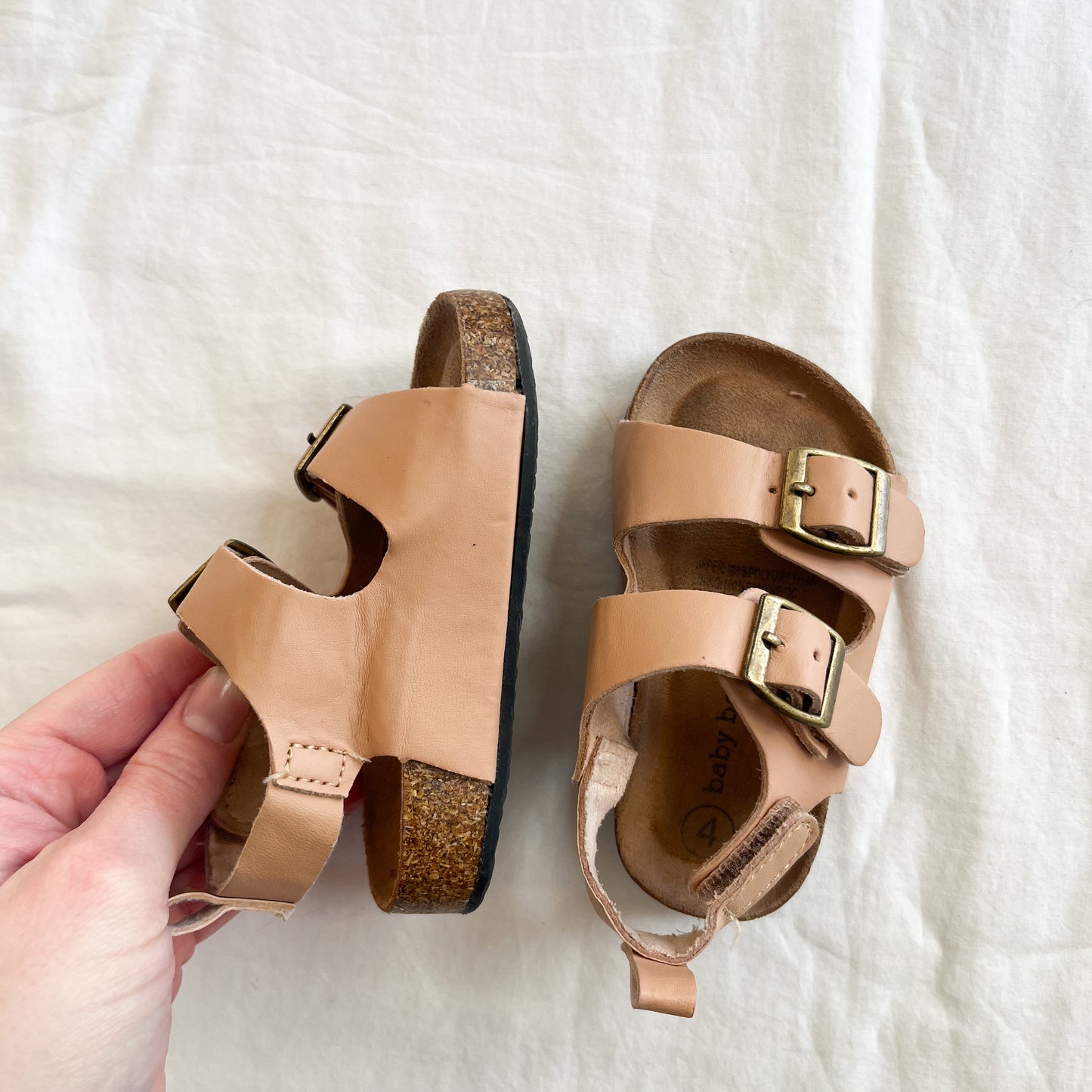 Tan sandals, US 4