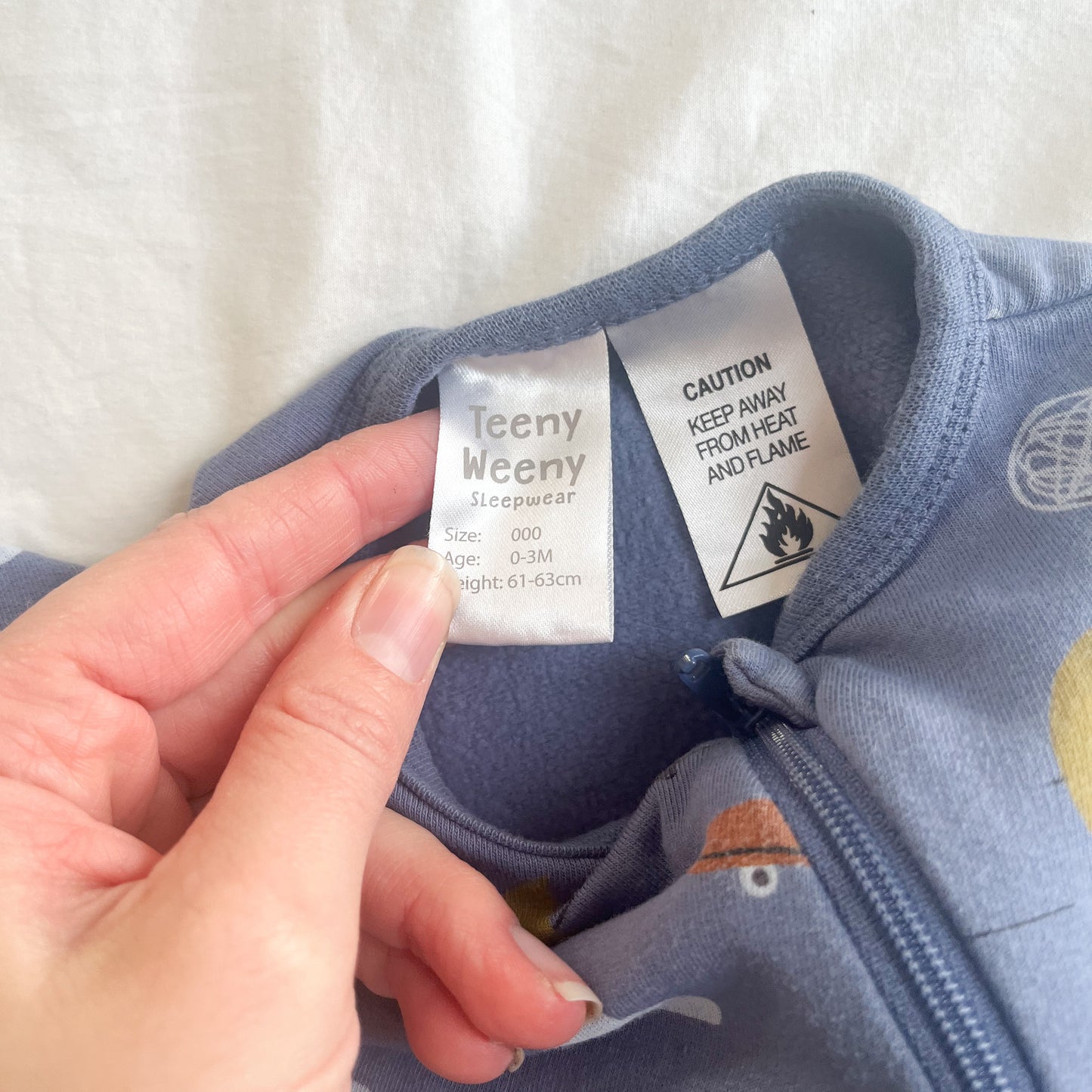 Teeny weeny fleece sleepsuit, 0-3m