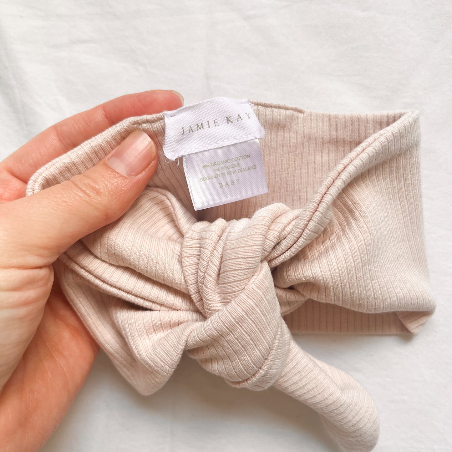 Jaime Kay baby head tie