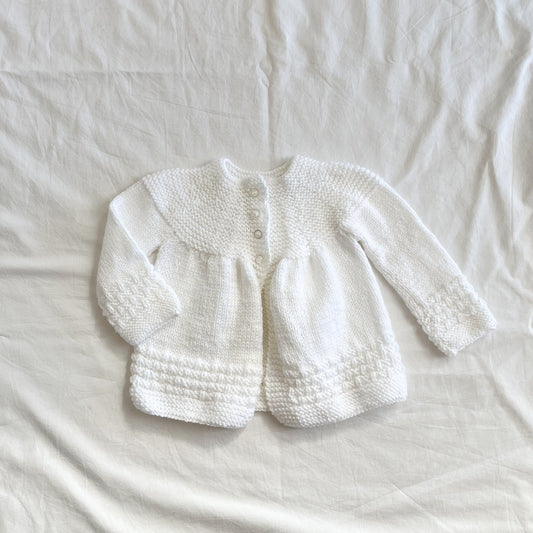 Hand knit cardi, aprox 3-6m