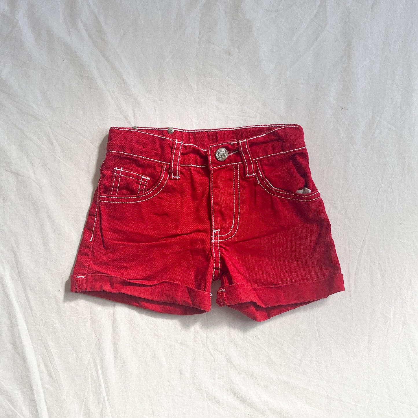 Snoopy denim shorts, size 2