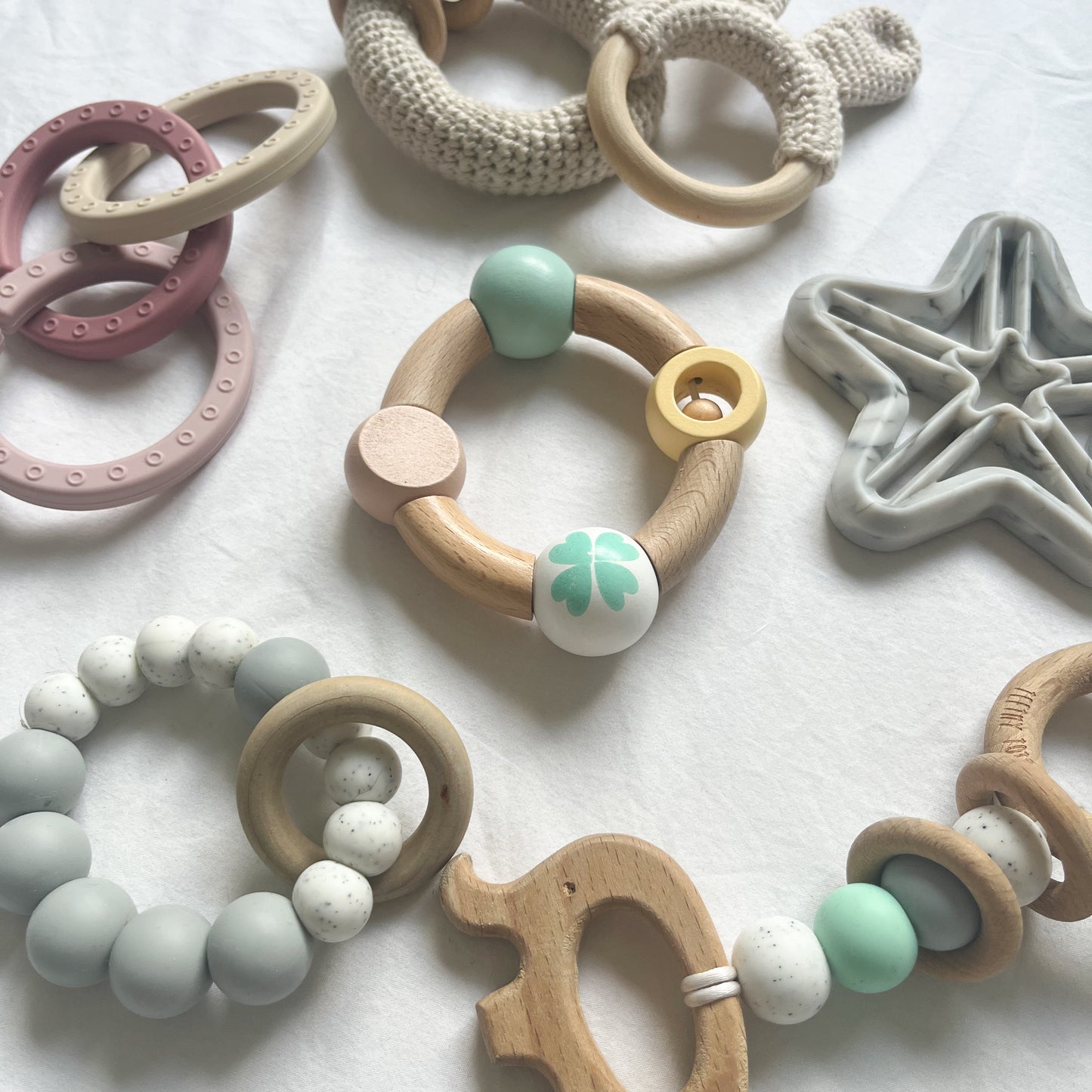 Baby toys, wooden, crochet & silicone