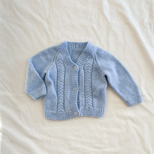 Handknit cardi, aprox 3-6m