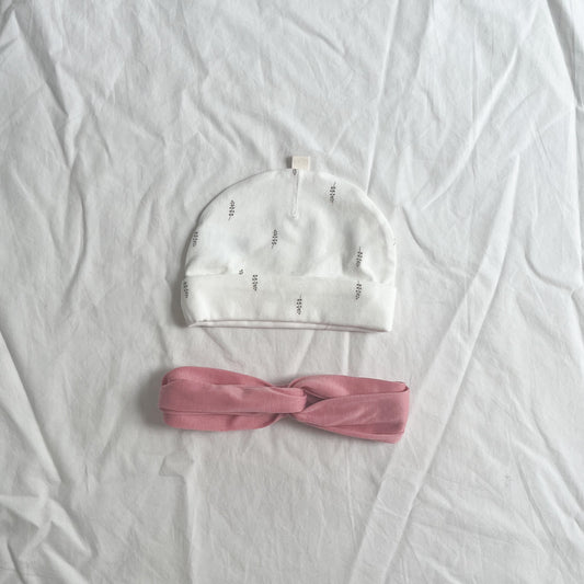Baby hat & headband, Aprox 0-12m