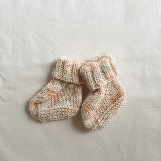 Hand knit booties, 0-6m