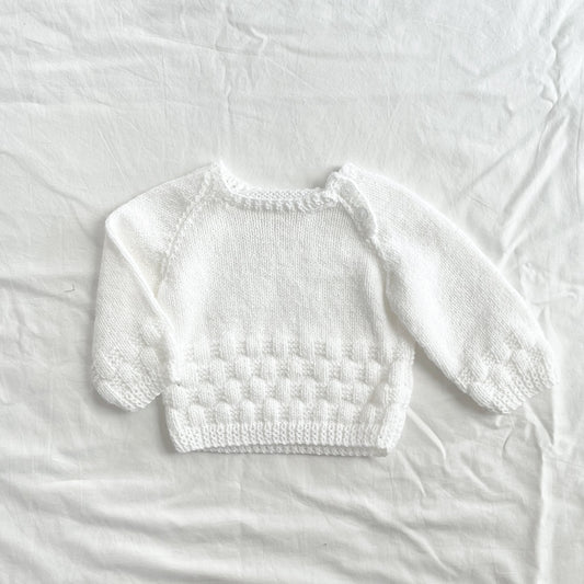 Hand knit jumper, aprox 0-3m